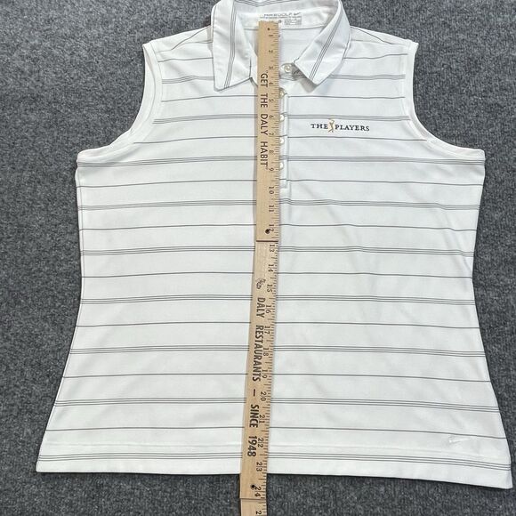 Nike Sleeveless Top Women’s Large Golf White Dri Fit The Players Logo Stripes Lg - Picture 7 of 15